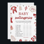 Red Winter Christmas Baby Shooting Scattegories Sp Einladung<br><div class="desc">Red Winter Christmas Baby Shooting Scattegories Spiel</div>