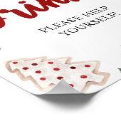 Red Winter Christmas Baby Shower Drinks Unterschre Poster (Ecke)