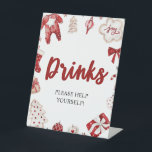 Red Winter Christmas Baby Shower Drinks Unterschre Sockelschild<br><div class="desc">Red Winter Christmas Baby Shower Drinks Unterschreiben</div>