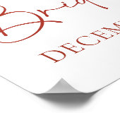 Red Winter Christmas Brautparty Welcome Sign Poster (Ecke)