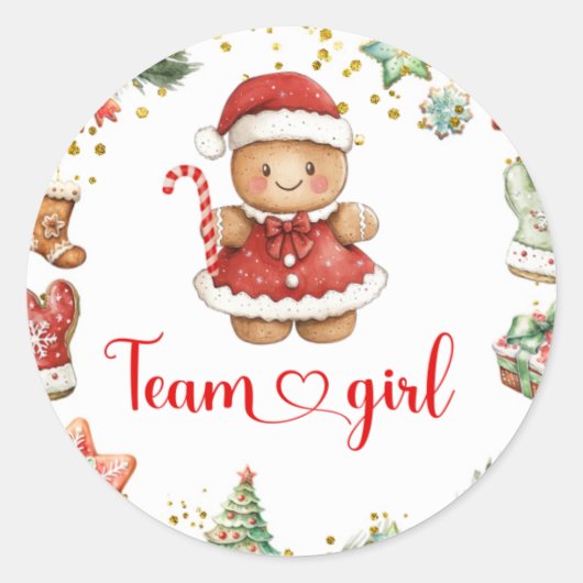 Red Winter Cookie Team Girl Sticker (Vorderseite)