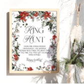 Red Winter Evergreen Ring Brautparty Game Poster