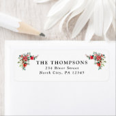 Red Winter Florals Urlaubskorrespondenz (Insitu)