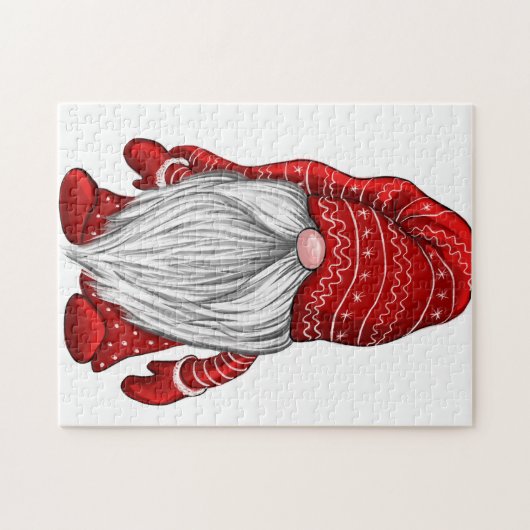 Red Winter Gnome Jigsaw Puzzle (Horizontal)