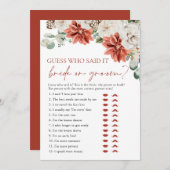 Red Winter Guess Wer sagte, es Bridge oder Game Einladung (Vorne/Hinten)