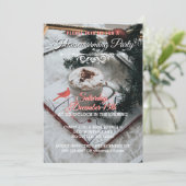 Red Winter Holiday Elegantes Party Einladung (Stehend Vorderseite)