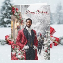 Red Winter Holiday Hallmark Movie Happy Birthday Karte