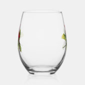 Red Winter Kardinal Bird Weinglas Ohne Stiel (Rechts)