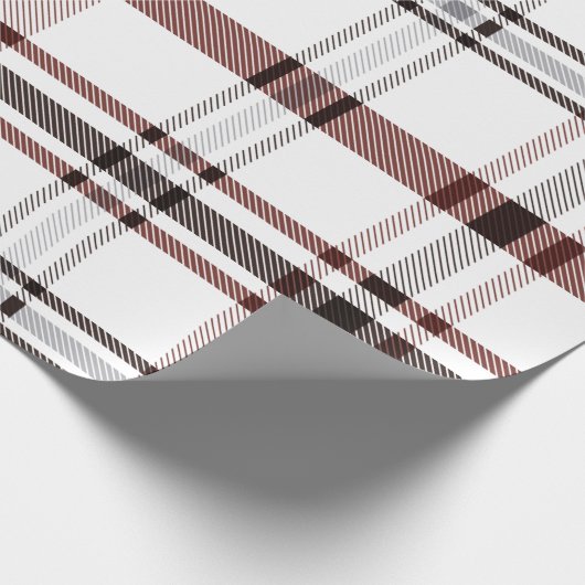 Red Winter Kariert Geschenkpapier (Ecke)