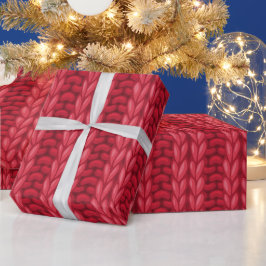 Red Winter Knitting Wooly Muster Geschenkpapier