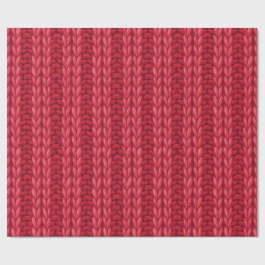 Red Winter Knitting Wooly Muster Geschenkpapier (Flach)