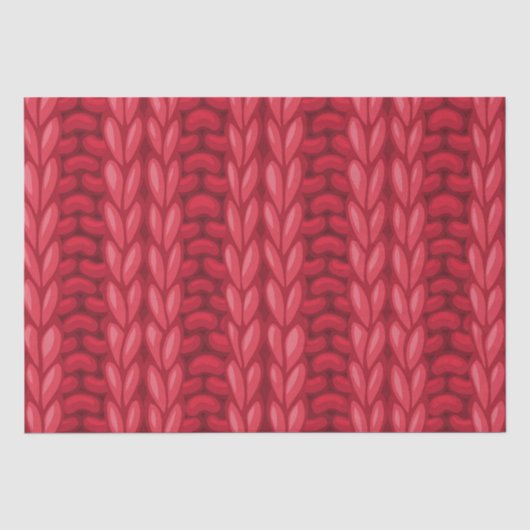 Red Winter Knitting Wooly Muster Seidenpapier (Vorderseite)