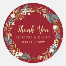 Red Winter Kreath Danke Stickers