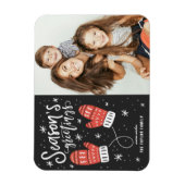 Red Winter Mittens Foto Saison Grüße Magnet (Vertikal)