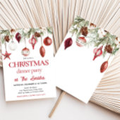 Red Winter Ornaments Abendessen Weihnachts Party Einladung