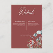 Red Winter Pine Berries Eucalyptus Wedding Begleitkarte (Vorderseite)