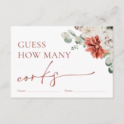 Red Winter rät wie viele Corks Spiel Begleitkarte (Vorderseite)