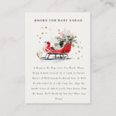 Red Winter Sleigh Books For Baby Baby Shower Begleitkarte (Vorderseite)