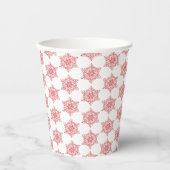 Red Winter Snowflake Pappbecher (Vorderseite)