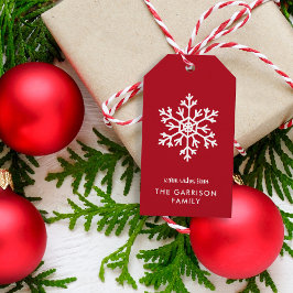 Red Winter Snowflake Urlaub Geschenkanhänger