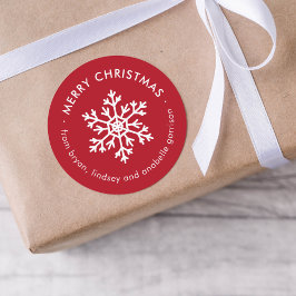 Red Winter Snowflake Weihnachtsgeschenk Aufkleber