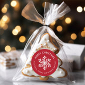 Red Winter Snowflake Weihnachtsgeschenk Aufkleber