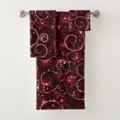 Red Winter Swirl Badhandtuch Set (Insitu)