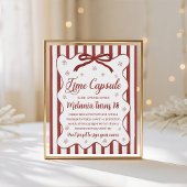 Red Winter Time Capsule Sign Sockelschild