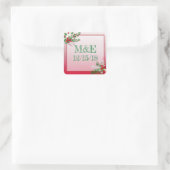 Red Winter Wedding Personalisiert Stickers (Tasche)