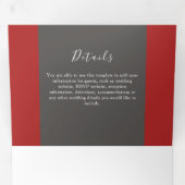Red Winter Wedding Tri-Fold Einladung (Innen Erste Seite)