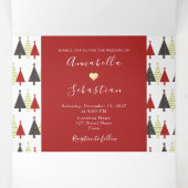 Red Winter Wedding Tri-Fold Einladung (Innenseite Mitte)