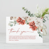 Red Winter Weihnachts-Brautparty Danke, Card Einladung (Stehend Vorderseite)