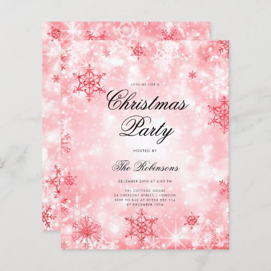 Red Winter Wonder Einladungsprogramm & Menü (Vorne/Hinten)