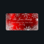 Red Winter Wonderland Christmas Address Labels Adressaufkleber<br><div class="desc">Red & Silver Weihnachtsadressen Labels. Silver Sparkle Schneeflocke Design. Bitte beachten Sie: Alle flachen Bilder haben keine echten Juwelen!</div>