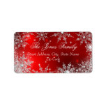 Red Winter Wonderland Christmas Address Labels Adressaufkleber<br><div class="desc">Red & Silver Weihnachtsadressen Labels. Silver Sparkle Schneeflocke Design. Bitte beachten Sie: Alle flachen Bilder haben keine echten Juwelen!</div>