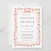 Red Winterberry Frame Couples Dusche Einladung (Vorderseite)