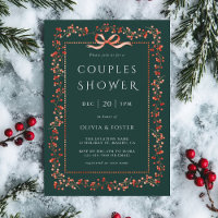 Red Winterberry Frame Couples Dusche Grün