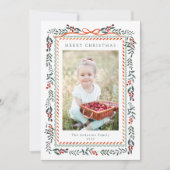 Red Winterberry Frame Frohe Weihnachten 2 Foto (Vorderseite)