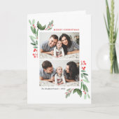 Red Winterberry und Holly Two Foto Weihnachten (Vorderseite)