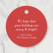 Red Winterberry und Juniper Wreath Weihnachten Geschenkanhänger (Rückseite)