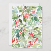 Red Winterberry und Juniper Wreath Weihnachts-Part Einladung (Rückseite)