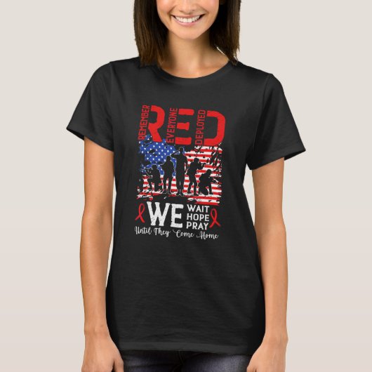 Red Wir warten, wir hoffen, wir beten, bis sie kom T-Shirt (Vorderseite)