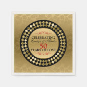 Red Wirbel Gold Damask Serviette (Vorderseite)