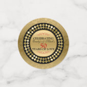 Red Wirbel Gold Diamanten und Damaskus Konfetti (Klein Vorderseite)