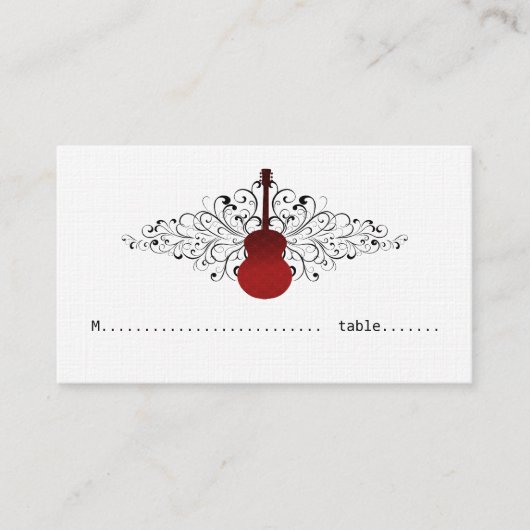 Red Wirbel Guitar Platzkarte (Vorderseite)