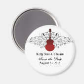 Red Wirbel Guitar Speichern Sie das Date Magnet (Vorderseite/Rückseite)