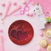 Red Wirbel & Hearts Paper Teller 7" Liebe Valentin (Party)