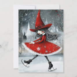 Red Witchy Christmas Karte