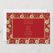 Red with Gold Poinsettia Christmas POT LUCK Supper Einladung (Rückseite)