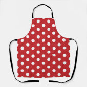 Red with Solid White Dot Style All-Over Print Schürze (Vorderseite)